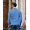 imageCOOFANDY Men Casual V Neck Sweater Ribbed Knit Slim Fit Long Sleeve Pullover TopLight Blue