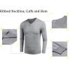 imageCOOFANDY Men Casual V Neck Sweater Ribbed Knit Slim Fit Long Sleeve Pullover TopLight Grey