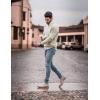 imageCOOFANDY Men Casual V Neck Sweater Ribbed Knit Slim Fit Long Sleeve Pullover TopLight Khaki