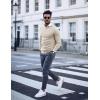 imageCOOFANDY Men Casual V Neck Sweater Ribbed Knit Slim Fit Long Sleeve Pullover TopLight Khaki