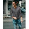 imageCOOFANDY Men Casual V Neck Sweater Ribbed Knit Slim Fit Long Sleeve Pullover TopPat1