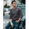 imageCOOFANDY Men Casual V Neck Sweater Ribbed Knit Slim Fit Long Sleeve Pullover TopPat1