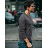 imageCOOFANDY Men Casual V Neck Sweater Ribbed Knit Slim Fit Long Sleeve Pullover TopPat1