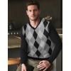 imageCOOFANDY Men Casual V Neck Sweater Ribbed Knit Slim Fit Long Sleeve Pullover TopPattern 10
