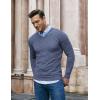 imageCOOFANDY Men Casual V Neck Sweater Ribbed Knit Slim Fit Long Sleeve Pullover TopPattern 5