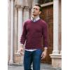 imageCOOFANDY Men Casual V Neck Sweater Ribbed Knit Slim Fit Long Sleeve Pullover TopPurple