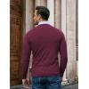 imageCOOFANDY Men Casual V Neck Sweater Ribbed Knit Slim Fit Long Sleeve Pullover TopPurple
