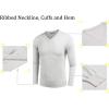 imageCOOFANDY Men Casual V Neck Sweater Ribbed Knit Slim Fit Long Sleeve Pullover TopWhite