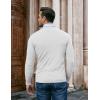 imageCOOFANDY Men Casual V Neck Sweater Ribbed Knit Slim Fit Long Sleeve Pullover TopWhite