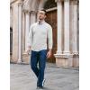 imageCOOFANDY Men Casual V Neck Sweater Ribbed Knit Slim Fit Long Sleeve Pullover TopWhite