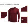 imageCOOFANDY Men Casual V Neck Sweater Ribbed Knit Slim Fit Long Sleeve Pullover TopWine Red