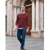 imageCOOFANDY Men Casual V Neck Sweater Ribbed Knit Slim Fit Long Sleeve Pullover TopWine Red