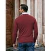 imageCOOFANDY Men Casual V Neck Sweater Ribbed Knit Slim Fit Long Sleeve Pullover TopWine Red