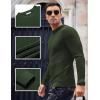 imageCOOFANDY Men Dress Crewneck Sweater Pullover Knit Long Sleeve Casual Slim Fit SweaterArmy Green