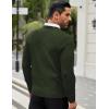 imageCOOFANDY Men Dress Crewneck Sweater Pullover Knit Long Sleeve Casual Slim Fit SweaterArmy Green