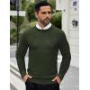 imageCOOFANDY Men Dress Crewneck Sweater Pullover Knit Long Sleeve Casual Slim Fit SweaterArmy Green