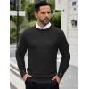 imageCOOFANDY Men Dress Crewneck Sweater Pullover Knit Long Sleeve Casual Slim Fit SweaterBlack
