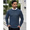 imageCOOFANDY Men Dress Crewneck Sweater Pullover Knit Long Sleeve Casual Slim Fit SweaterBlue