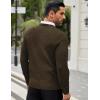 imageCOOFANDY Men Dress Crewneck Sweater Pullover Knit Long Sleeve Casual Slim Fit SweaterBrown