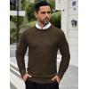 imageCOOFANDY Men Dress Crewneck Sweater Pullover Knit Long Sleeve Casual Slim Fit SweaterBrown