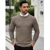 imageCOOFANDY Men Dress Crewneck Sweater Pullover Knit Long Sleeve Casual Slim Fit SweaterDark Brown