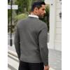 imageCOOFANDY Men Dress Crewneck Sweater Pullover Knit Long Sleeve Casual Slim Fit SweaterDark Gray