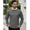 imageCOOFANDY Men Dress Crewneck Sweater Pullover Knit Long Sleeve Casual Slim Fit SweaterDark Gray