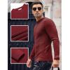 imageCOOFANDY Men Dress Crewneck Sweater Pullover Knit Long Sleeve Casual Slim Fit SweaterDark Red