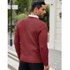 imageCOOFANDY Men Dress Crewneck Sweater Pullover Knit Long Sleeve Casual Slim Fit SweaterDark Red