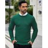imageCOOFANDY Men Dress Crewneck Sweater Pullover Knit Long Sleeve Casual Slim Fit SweaterGreen