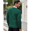 imageCOOFANDY Men Dress Crewneck Sweater Pullover Knit Long Sleeve Casual Slim Fit SweaterGreen