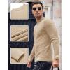 imageCOOFANDY Men Dress Crewneck Sweater Pullover Knit Long Sleeve Casual Slim Fit SweaterKhaki