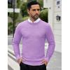 imageCOOFANDY Men Dress Crewneck Sweater Pullover Knit Long Sleeve Casual Slim Fit SweaterPurple