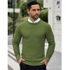 imageCOOFANDY Men Dress Crewneck Sweater Pullover Knit Long Sleeve Casual Slim Fit SweaterSeaweed Green