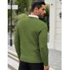 imageCOOFANDY Men Dress Crewneck Sweater Pullover Knit Long Sleeve Casual Slim Fit SweaterSeaweed Green