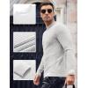 imageCOOFANDY Men Dress Crewneck Sweater Pullover Knit Long Sleeve Casual Slim Fit SweaterWhite