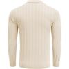 imageCOOFANDY Men Knit Long Sleeve Polo Shirts Casual Dress Collared Sweater Pullover Button Down Golf Polo ShirtsBeige