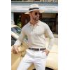 imageCOOFANDY Men Knit Long Sleeve Polo Shirts Casual Dress Collared Sweater Pullover Button Down Golf Polo ShirtsBeige