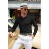 imageCOOFANDY Men Knit Long Sleeve Polo Shirts Casual Dress Collared Sweater Pullover Button Down Golf Polo ShirtsBlack