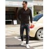 imageCOOFANDY Men Knit Long Sleeve Polo Shirts Casual Dress Collared Sweater Pullover Button Down Golf Polo ShirtsBrown