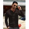 imageCOOFANDY Men Knit Long Sleeve Polo Shirts Casual Dress Collared Sweater Pullover Button Down Golf Polo ShirtsBrown