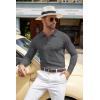 imageCOOFANDY Men Knit Long Sleeve Polo Shirts Casual Dress Collared Sweater Pullover Button Down Golf Polo ShirtsDark Grey