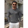 imageCOOFANDY Men Knit Long Sleeve Polo Shirts Casual Dress Collared Sweater Pullover Button Down Golf Polo ShirtsDark Grey