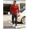 imageCOOFANDY Men Knit Long Sleeve Polo Shirts Casual Dress Collared Sweater Pullover Button Down Golf Polo ShirtsDark Red