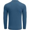 imageCOOFANDY Men Knit Long Sleeve Polo Shirts Casual Dress Collared Sweater Pullover Button Down Golf Polo ShirtsDenim Blue
