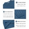 imageCOOFANDY Men Knit Long Sleeve Polo Shirts Casual Dress Collared Sweater Pullover Button Down Golf Polo ShirtsDenim Blue