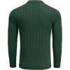 imageCOOFANDY Men Knit Long Sleeve Polo Shirts Casual Dress Collared Sweater Pullover Button Down Golf Polo ShirtsGreen