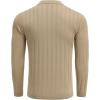 imageCOOFANDY Men Knit Long Sleeve Polo Shirts Casual Dress Collared Sweater Pullover Button Down Golf Polo ShirtsKhaki