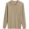 imageCOOFANDY Men Knit Long Sleeve Polo Shirts Casual Dress Collared Sweater Pullover Button Down Golf Polo ShirtsKhaki