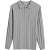 imageCOOFANDY Men Knit Long Sleeve Polo Shirts Casual Dress Collared Sweater Pullover Button Down Golf Polo ShirtsLight Grey